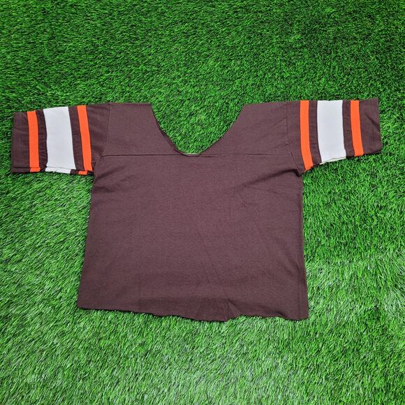 Vintage 80s Cleveland Browns Shirt XS/S 18x19 Boxy Cropped Football - Picture 2 of 12